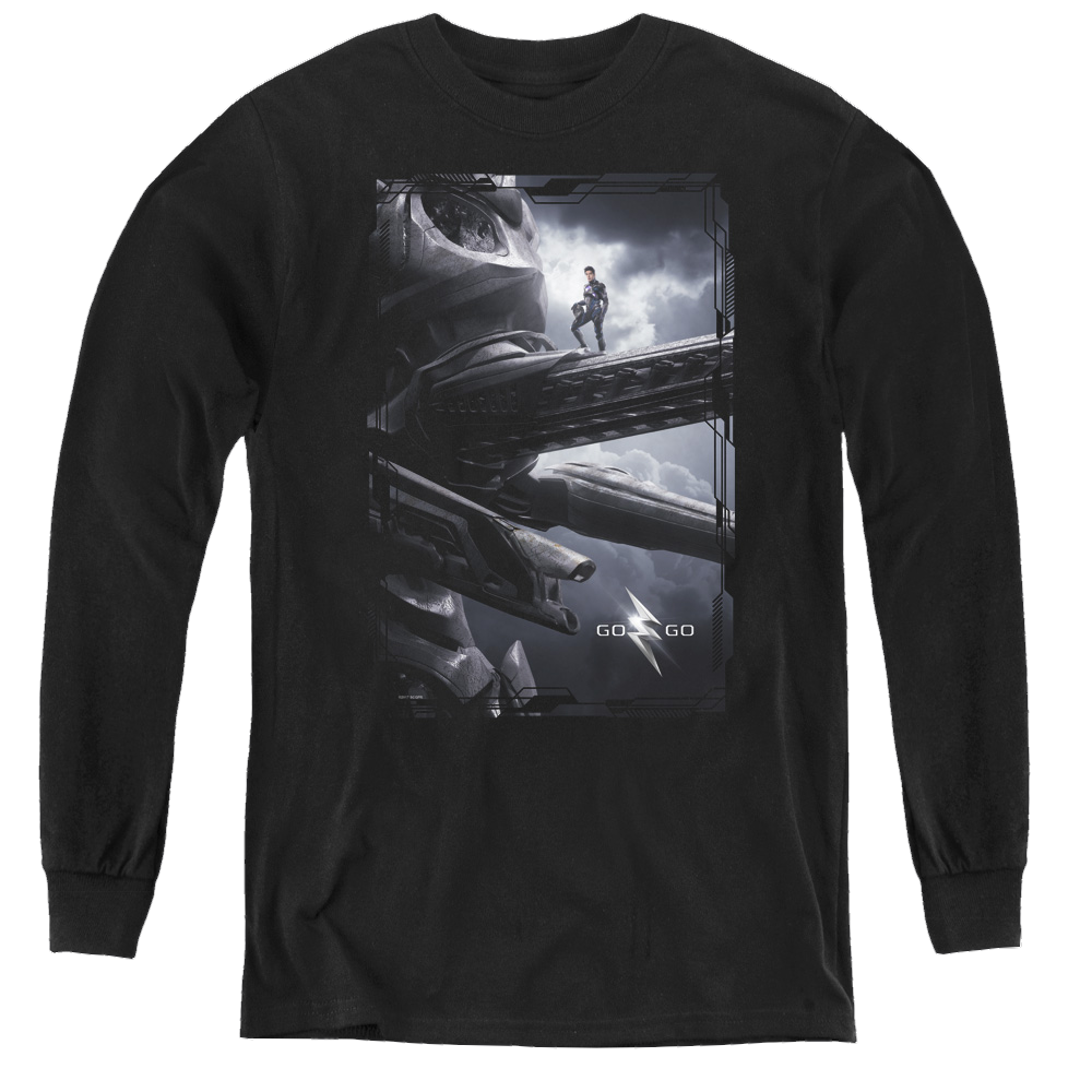 Power Rangers Movie Black Zord Poster - Youth Long Sleeve T-Shirt Youth Long Sleeve T-Shirt Power Rangers