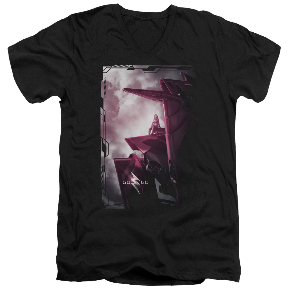 Power Rangers Pink Zord Poster Men's V-Neck T-Shirt Men's V-Neck T-Shirt Power Rangers