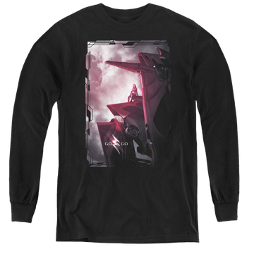Power Rangers Movie Pink Zord Poster - Youth Long Sleeve T-Shirt Youth Long Sleeve T-Shirt Power Rangers