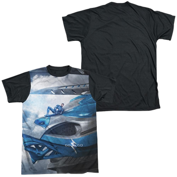 Power Rangers Blue Zord Poster Men's Black Back T-Shirt Men's Black Back T-Shirt Power Rangers