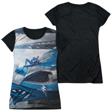 Power Rangers Blue Zord Poster Juniors Black Back T-Shirt Juniors Black Back T-Shirt Power Rangers