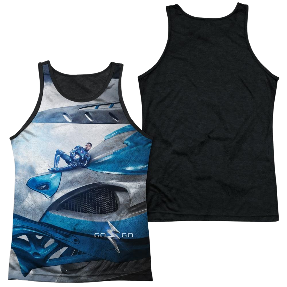 Power Rangers Blue Zord Poster Men's Black Back Tank Men's Black Back Tank Power Rangers
