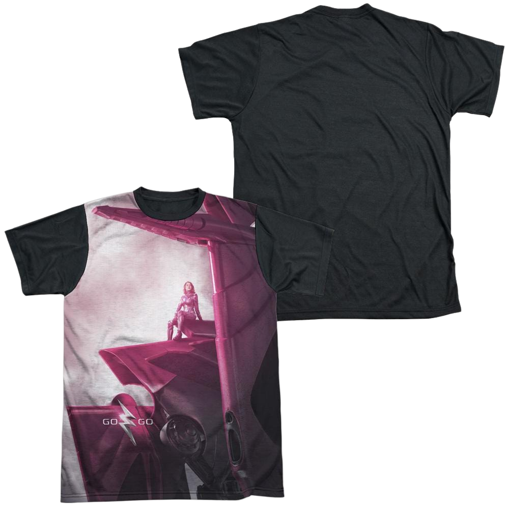 Power Rangers Pink Zord Poster Men's Black Back T-Shirt Men's Black Back T-Shirt Power Rangers