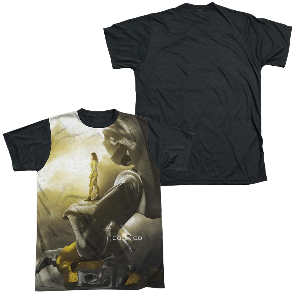 Power Rangers Yellow Zord Poster Men's Black Back T-Shirt Men's Black Back T-Shirt Power Rangers