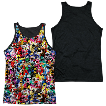 Mighty Morphin Power Rangers Crowd Of Rangers - Men's Black Back Tank Top Men's Black Back Tank Power Rangers