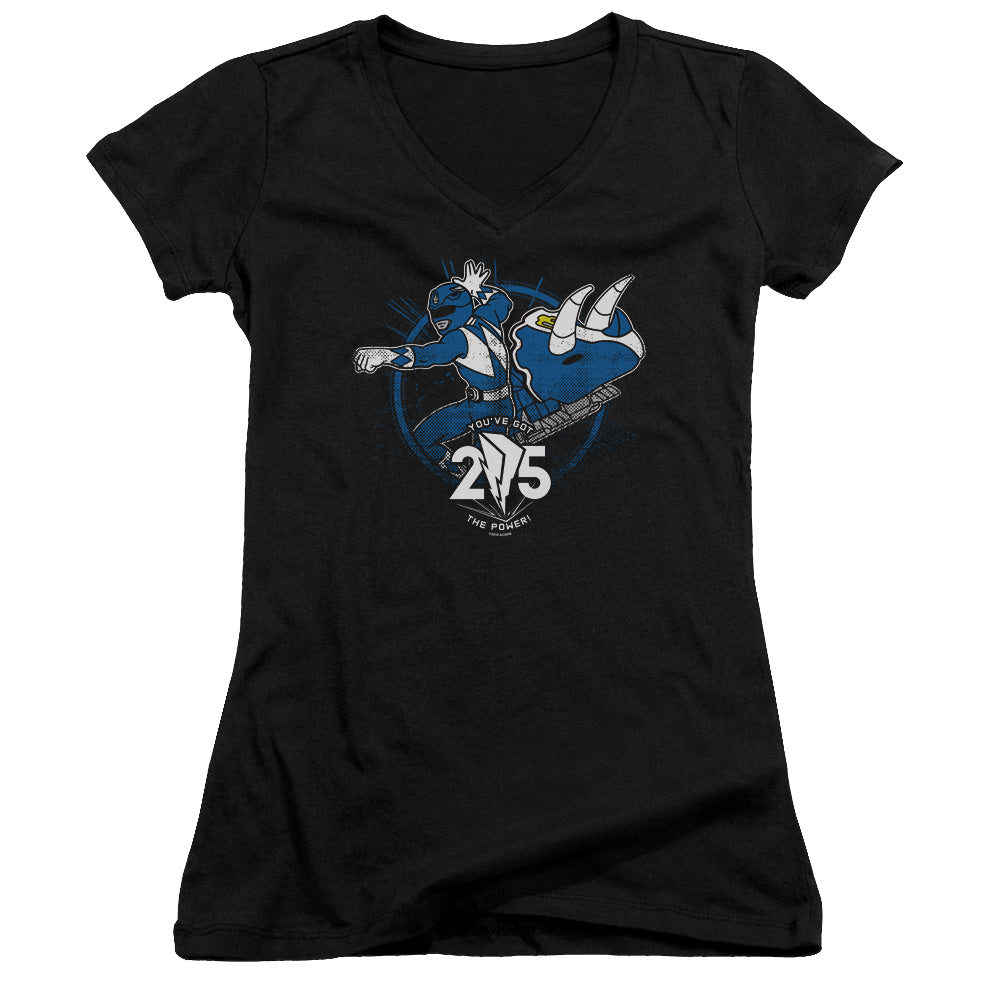Mighty Morphin Power Rangers Blue 25 - Juniors V-Neck T-Shirt Juniors V-Neck T-Shirt Power Rangers