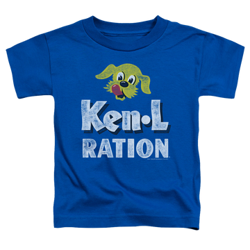 Royal toddler t-shirt with Ken-L Ration Ken L Ration Distressed Logo graphic