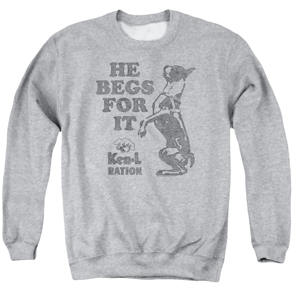 Ken L Ration Begs Men's Crewneck Sweatshirt Men's Crewneck Sweatshirt Ken-L Ration