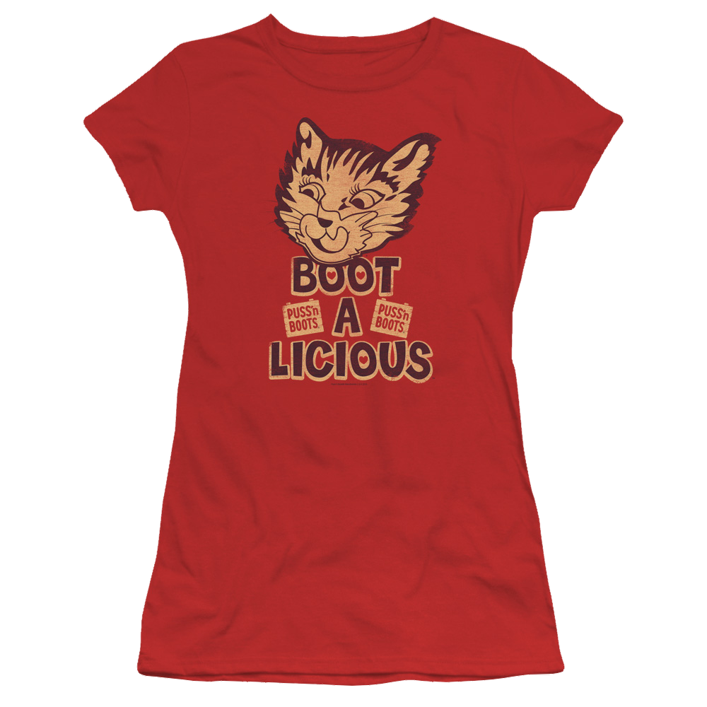 Puss 'n Boots Boot A Licious - Juniors T-Shirt Juniors T-Shirt Puss 'n Boots