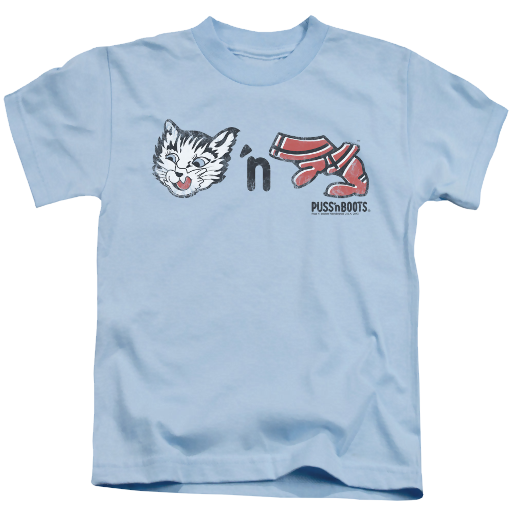 Puss 'n Boots Rebus Logo - Kid's T-Shirt Kid's T-Shirt (Ages 4-7) Puss 'n Boots