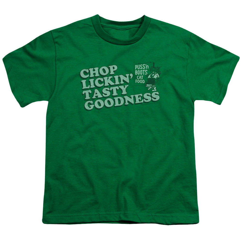 Puss 'n Boots Chop Lickin Tasty Goodness - Youth T-Shirt Youth T-Shirt (Ages 8-12) Puss 'n Boots