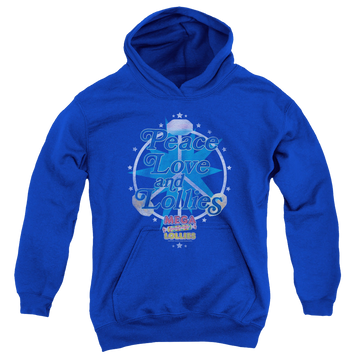 Royal youth hoodie for ages 8 to 12 with Smarties Peace Lollies graphic