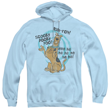 Light blue pullover hoodie with Scooby Doo Quoted graphic