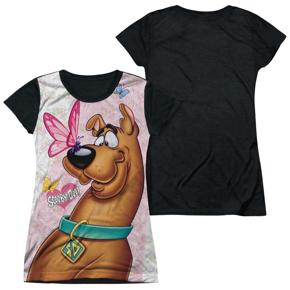 Scooby Doo Butterfly Juniors Black Back T-Shirt Juniors Black Back T-Shirt Scooby Doo