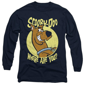 Navy men's long sleeve t-shirt with Scooby Doo Where Are You graphic