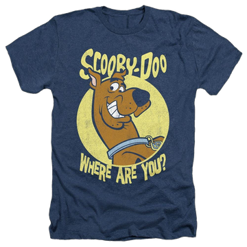 Navy men's heather t-shirt with Scooby Doo Where Are You graphic