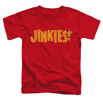 Red toddler t-shirt with Scooby Doo Jinkies graphic