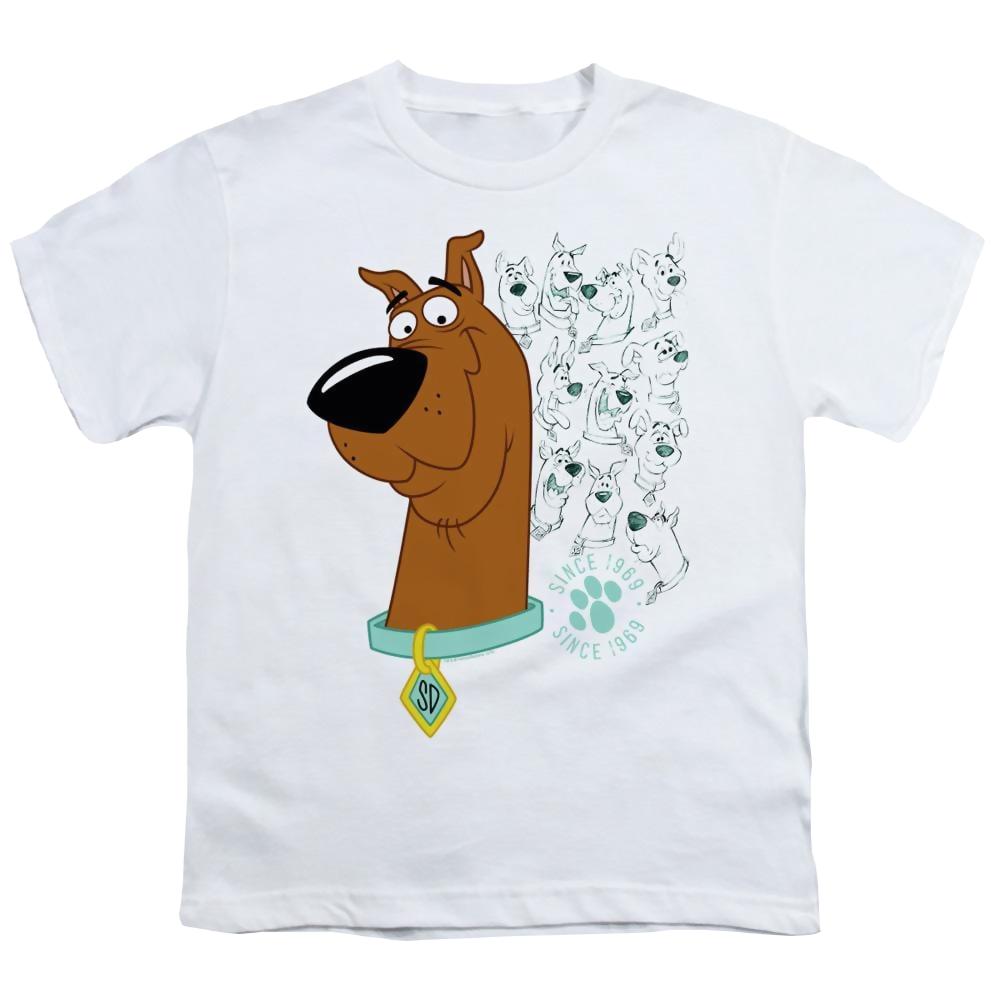 Scooby Doo Evolution Of Scooby Doo - Youth T-Shirt Youth T-Shirt (Ages 8-12) Scooby Doo