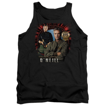 Black men's tank with Stargate Jack Oneill graphic