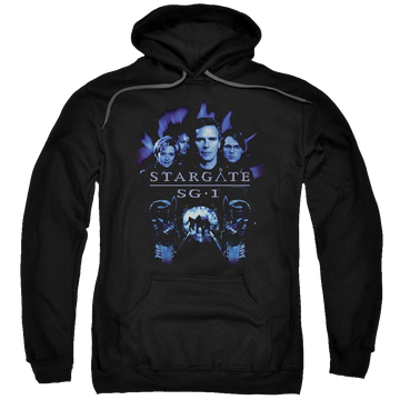 Black pullover hoodie with Sg-1 Sg1 Stargate Command graphic