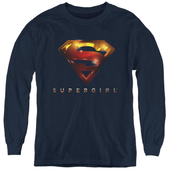 Supergirl (Tv Series) Logo Glare - Youth Long Sleeve T-Shirt Youth Long Sleeve T-Shirt Superman