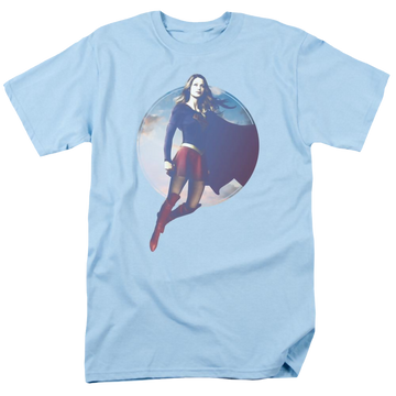 Light blue men's regular fit t-shirt with Superman Supergirl (Tv Series) Cloudy Circle graphic