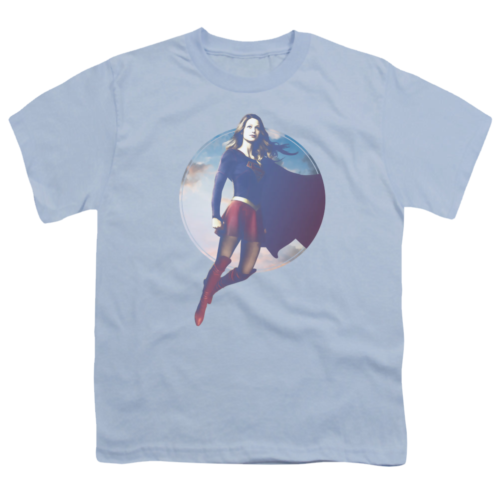 Supergirl (TV Series) Cloudy Circle - Youth T-Shirt Youth T-Shirt (Ages 8-12) Superman