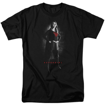 Black men's regular fit t-shirt with Superman Supergirl Noir graphic