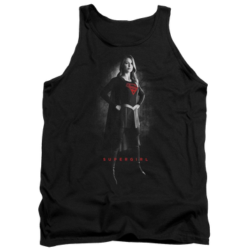 Black men's tank with Superman Supergirl Noir graphic