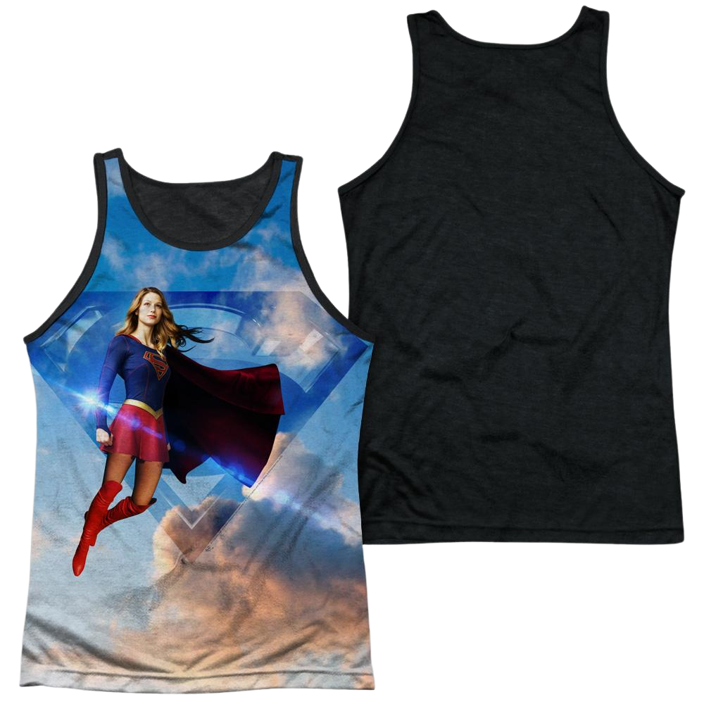 Supergirl Up In The Sky Men's Black Back Tank – Sons of Gotham
