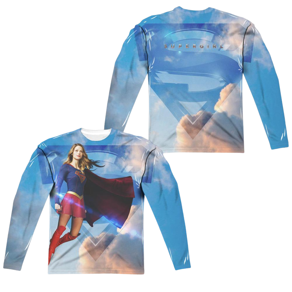 Supergirl Up In The Sky Men's All-Over Print T-Shirt Men's All-Over Print Long Sleeve Superman