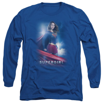 Royal men's long sleeve t-shirt with Superman Supergirl Kara Zor El graphic