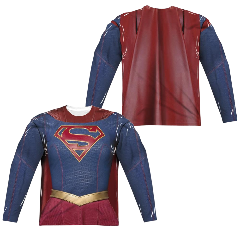 Supergirl Supergirl Uniform Men's All-Over Print Long Sleeve T-Shirt Men's All-Over Print Long Sleeve Superman