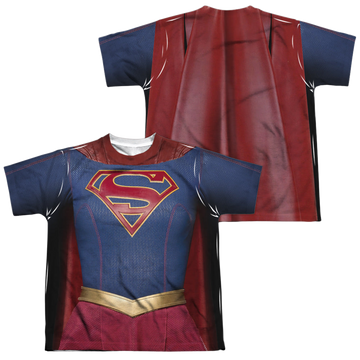 Superman Supergirl (TV) Supergirl Uniform (FB) youth all-over print t-shirt for ages 8 to 12