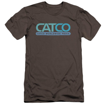 Charcoal men's premium slim fit t-shirt with Superman Supergirl Catco Logo graphic
