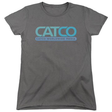 Charcoal women's t-shirt with Superman Supergirl Catco Logo graphic