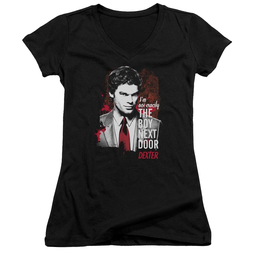 Dexter Boy Next Door - Juniors V-Neck T-Shirt Juniors V-Neck T-Shirt Dexter