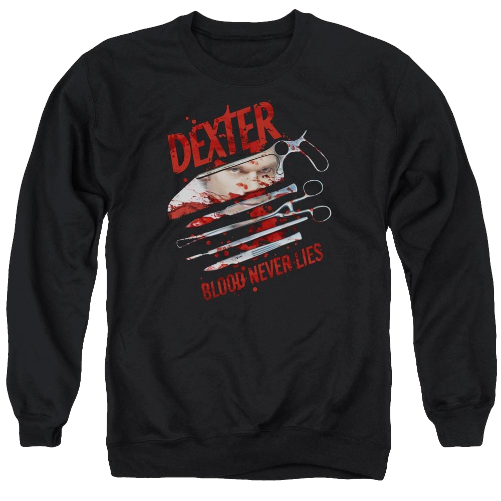 Dexter Blood Never Lies - Men's Crewneck Sweatshirt Men's Crewneck Sweatshirt Dexter
