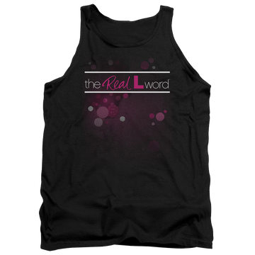 Black men's tank with The Real L Word Flashy Logo graphic