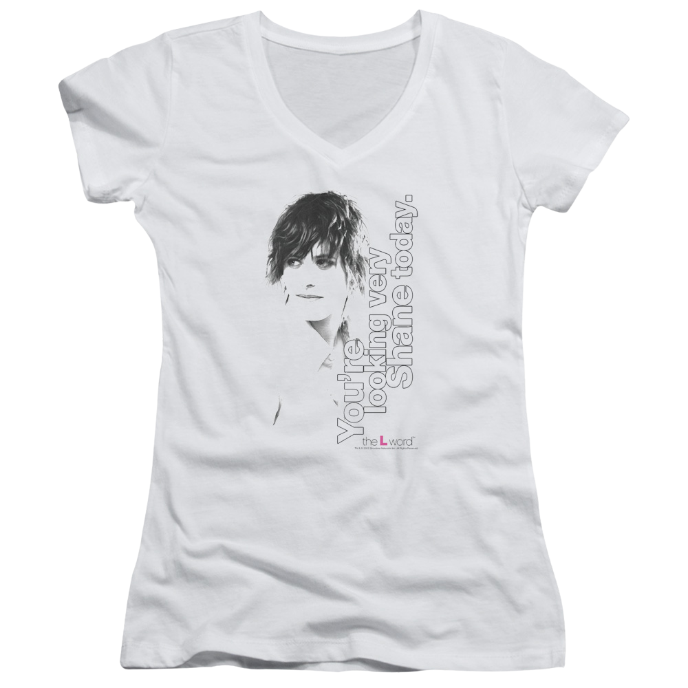 L Word, The Looking Shane Today - Juniors V-Neck T-Shirt Juniors V-Neck T-Shirt The Real L Word