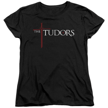 Black women's t-shirt with The Tudors Logo graphic