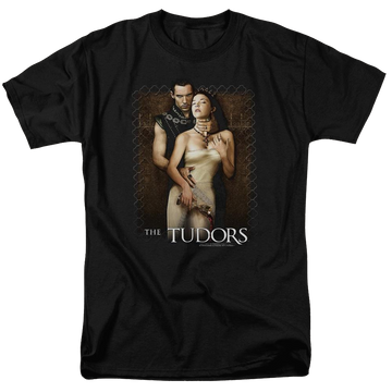 Black men's regular fit t-shirt with The Tudors Spilt Wine graphic
