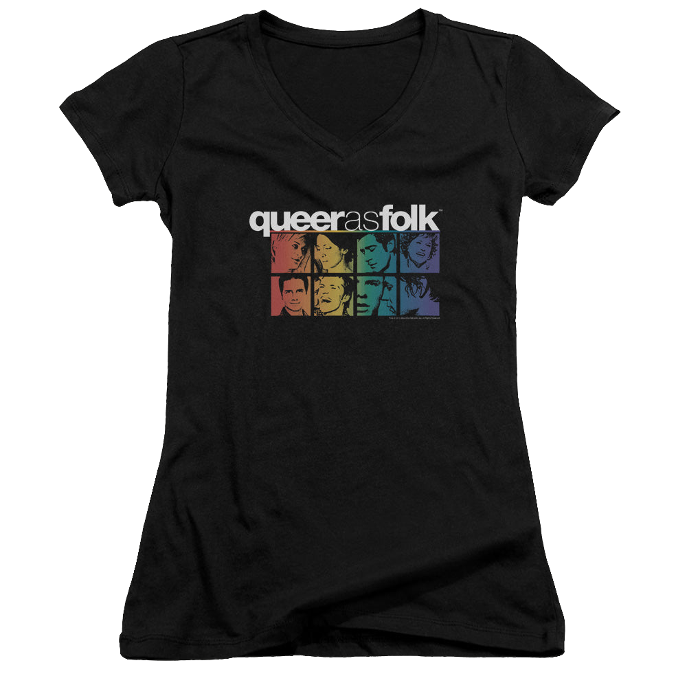 Queer as Folk Cast - Juniors V-Neck T-Shirt Juniors V-Neck T-Shirt Queer as Folk