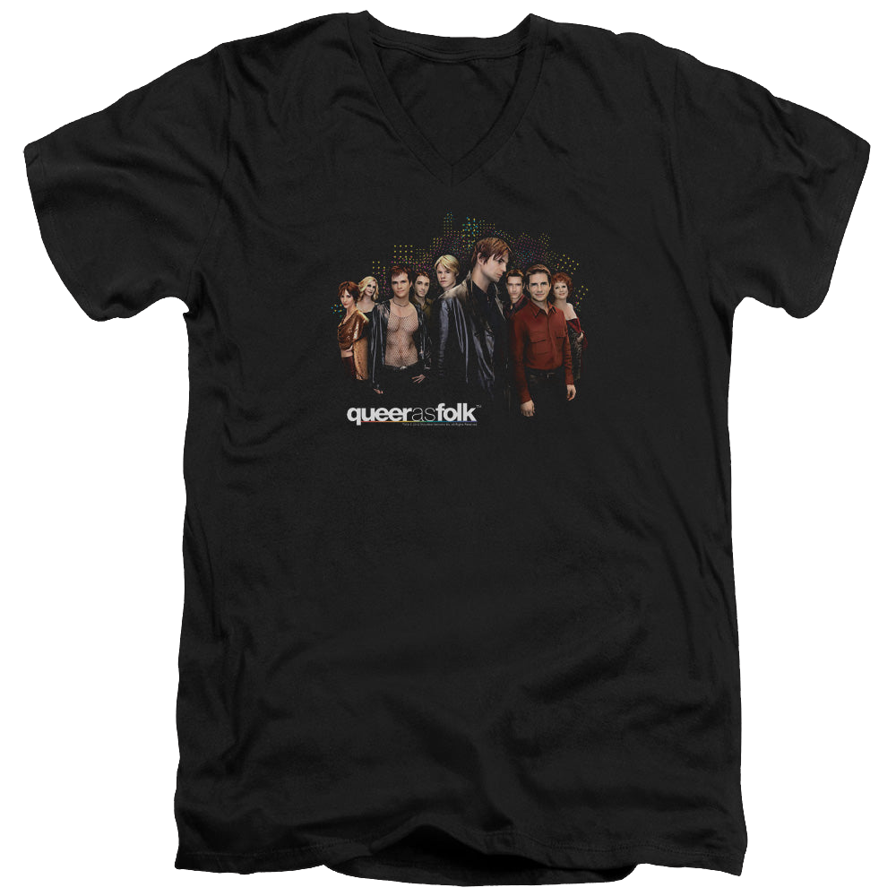Queer as Folk Title - Men's V-Neck T-Shirt Men's V-Neck T-Shirt Queer as Folk