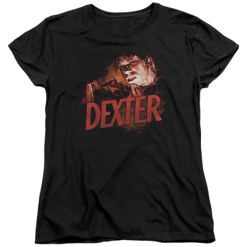 Black women's t-shirt with Dexter Drawing graphic