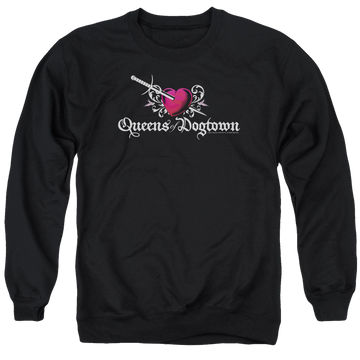 Black men's crewneck sweatshirt with Californication Queens Of Dogtown graphic