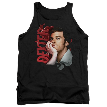 Black men's tank with Dexter Layered graphic