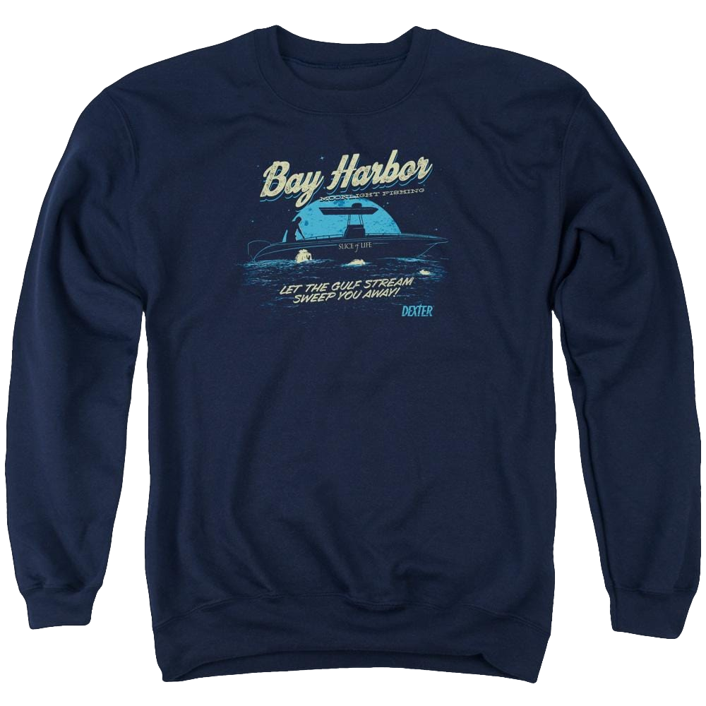 Dexter Moonlight Fishing - Men's Crewneck Sweatshirt Men's Crewneck Sweatshirt Dexter