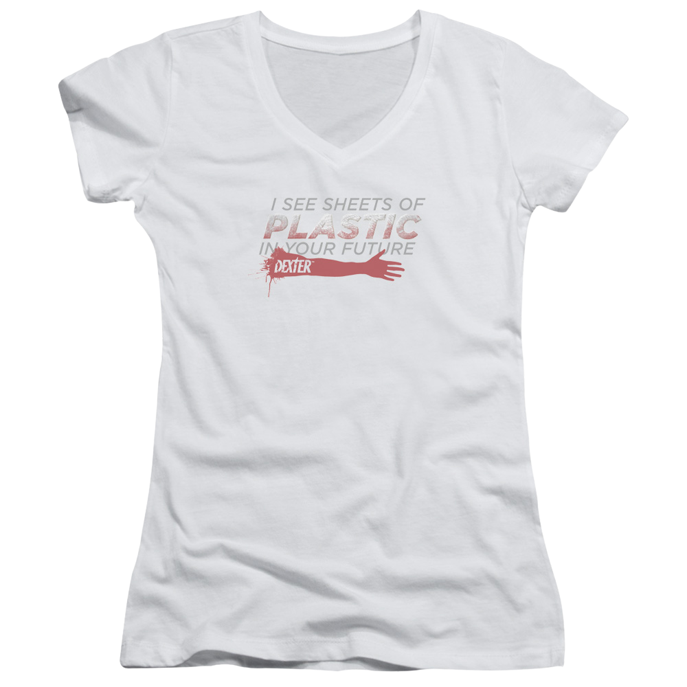 Dexter Plastic Prediction - Juniors V-Neck T-Shirt Juniors V-Neck T-Shirt Dexter
