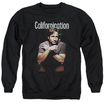Black men's crewneck sweatshirt with Californication Smoking graphic